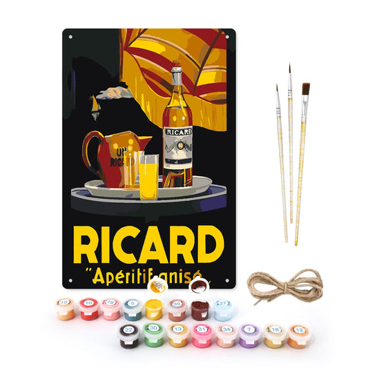 ColourMost™ Metal Bar/Posters Art Paint By Numbers- Ricard Moment #19 (20x30cm /7.8"x11.8"）