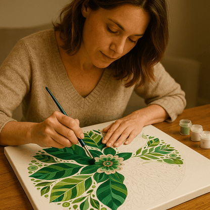 "Serenity Mandalas" Series - Botanical P12#29 | Original Paint by Numbers (40×40cm)