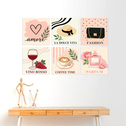 Mini Paint by Numbers Kit - Chic Moments ｜6 Canvas Panels