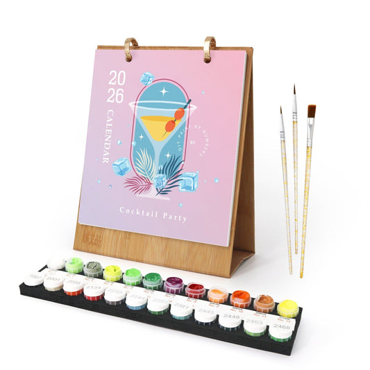 ColourMost™ 2026 Desk Calendar Series –  Drinks /Paint by Numbers(18.2cm x 22.5cm)