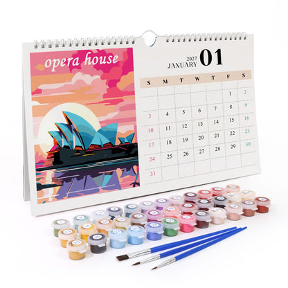 ColourMost™ 2027 Calendar Series – World Scenic Spots / Paint by Numbers(28.3cm x 21cm)
