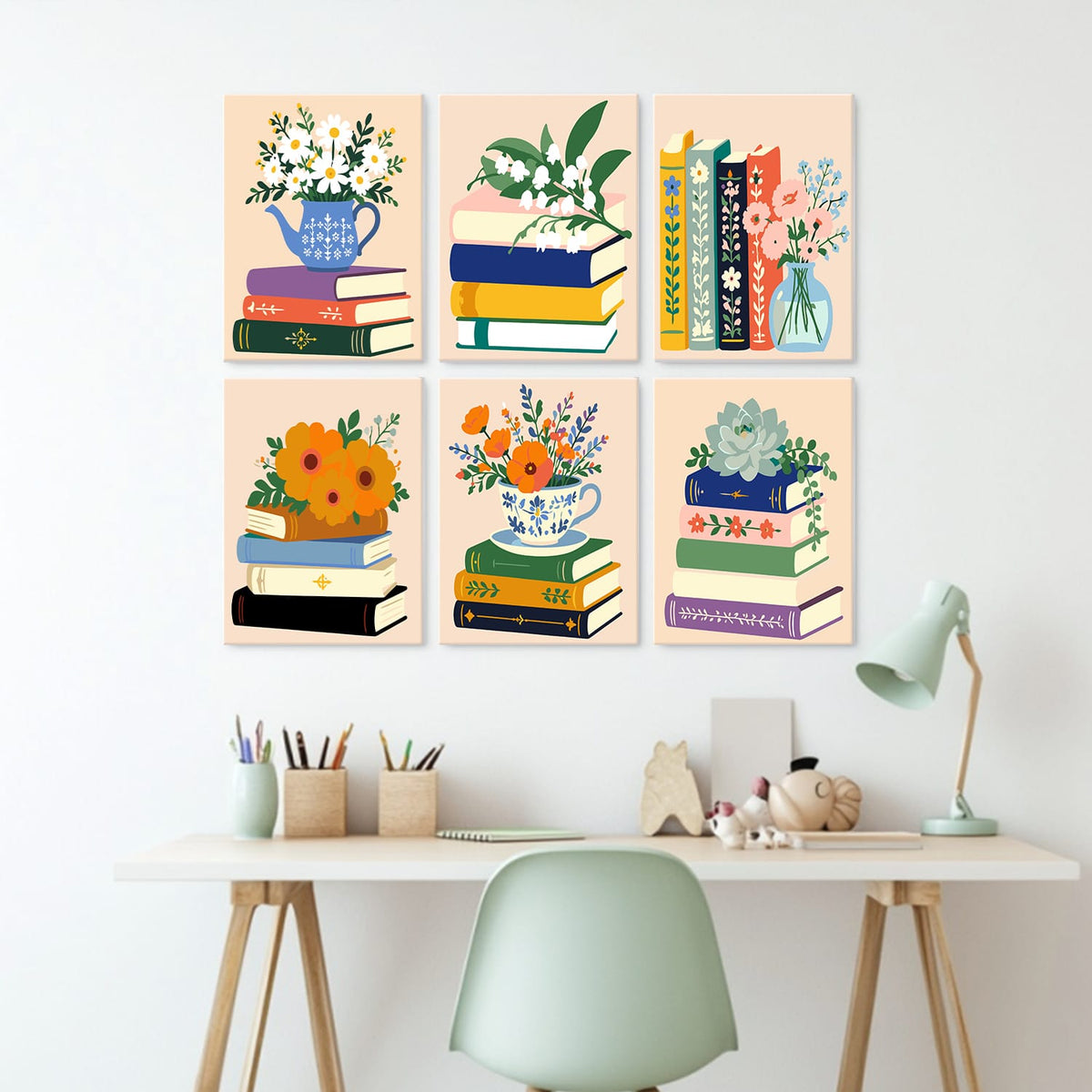 Mini Paint by Numbers Kit – Bloom & Books | 6 Canvas Panels