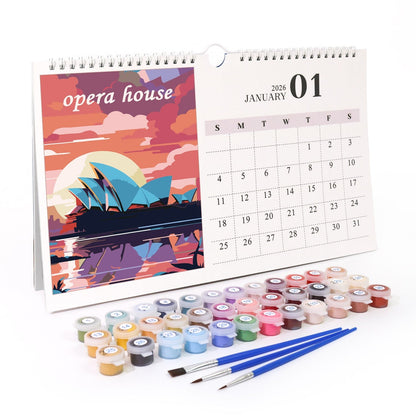 ColourMost™ 2026 Calendar Series – World Scenic Spots / Animal Series /Paint by Numbers(28.3cm x 21cm)