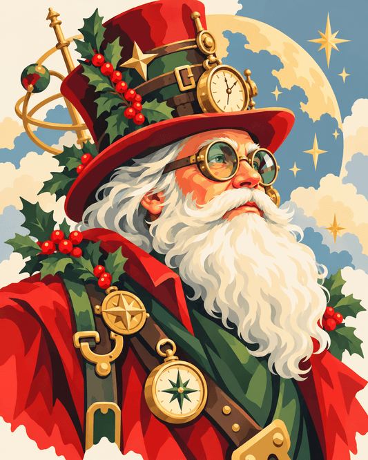 Steampunk Santa | Original Paint by Numbers (16"x20" / 40x50cm)