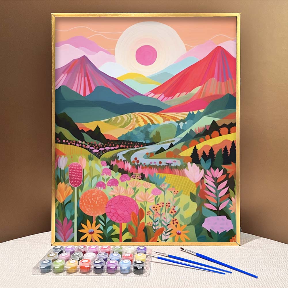 Colorful Mountains Series by ColourMost™ #02 - 'Ebullience' | Original  Paint by Numbers (16x20 / 40x50cm) | Also ship to UK, CA, AU, and NZ