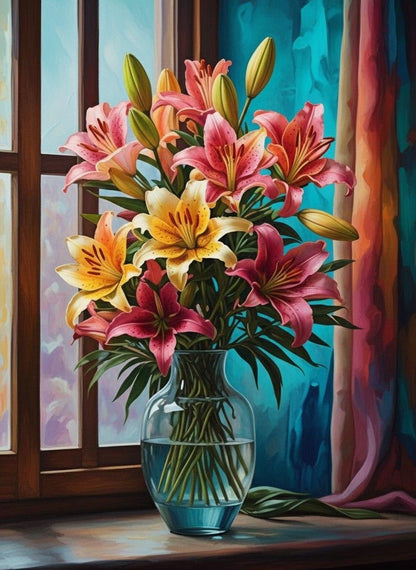 Morning Light Lilies | "Vibrant Botanicals" Paint by Numbers (16"x20" / 40x50cm)
