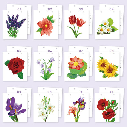 ColourMost™ 2027 Desk Calendar Series –  Flowers /Paint by Numbers(18.2cm x 22.5cm)