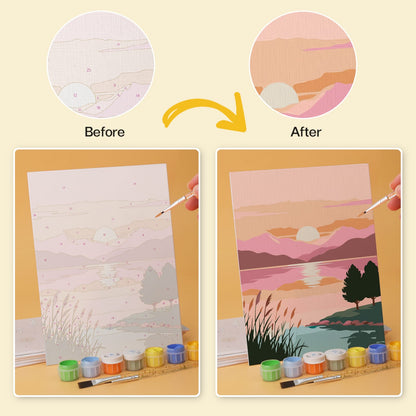 Mini Paint by Numbers Kit - Wander & Wonder ｜6 Canvas Panels