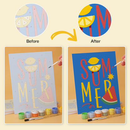 Mini Paint by Numbers Kit - Endless Summer ｜6 Canvas Panels