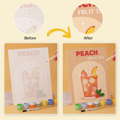 Mini Paint by Numbers Kit - Fruity Sips ｜6 Canvas Panels