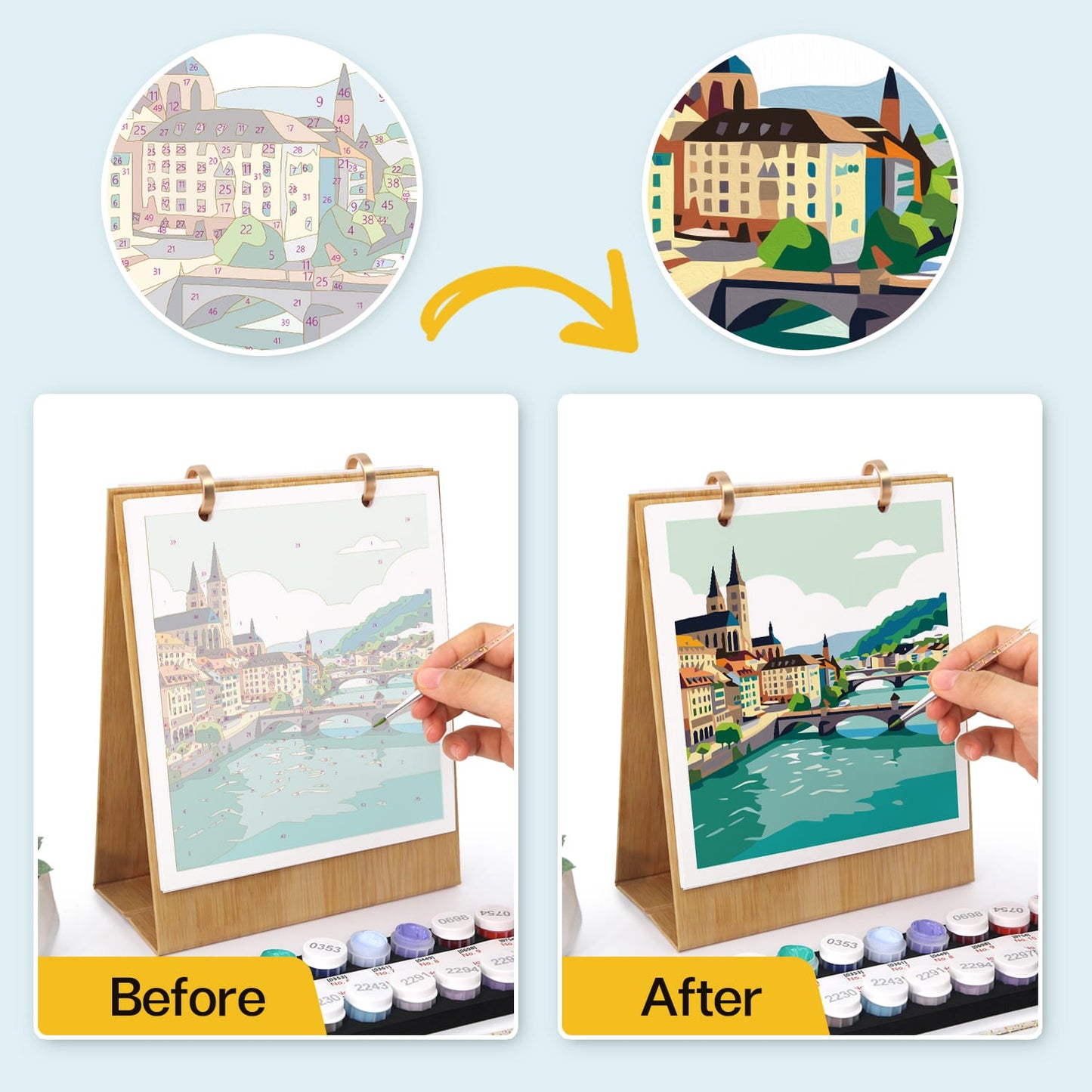 ColourMost™ 2027 Desk Calendar Series –  Wanderlust /Paint by Numbers(18.2cm x 22.5cm)