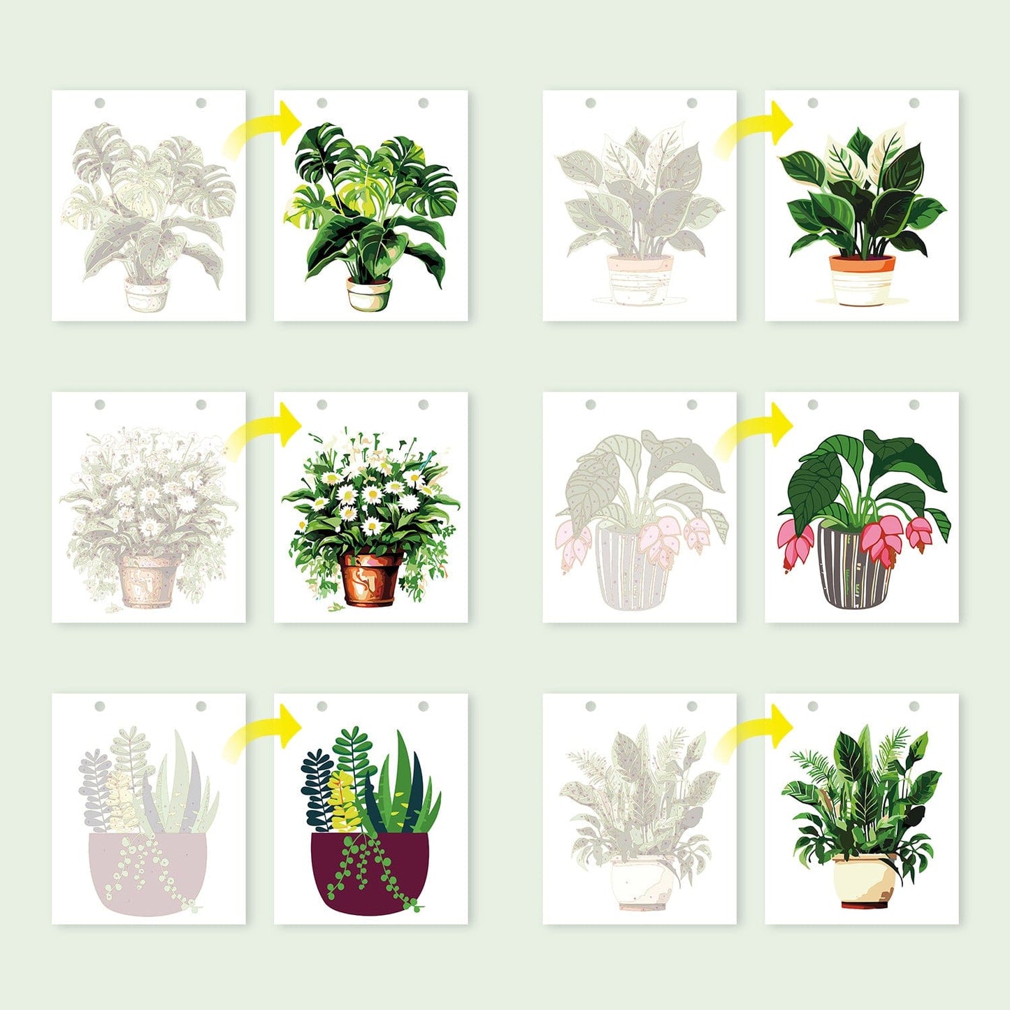 ColourMost™ 2026 Desk Calendar Series –  Plants /Paint by Numbers(18.2cm x 22.5cm)