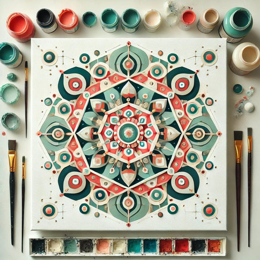 "Serenity Mandalas" Series by ColourMost™ #06 | Original Paint by Numbers (16"x16" / 40x40cm)