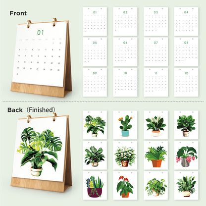 ColourMost™ 2027 Desk Calendar Series –  Plants /Paint by Numbers(18.2cm x 22.5cm)