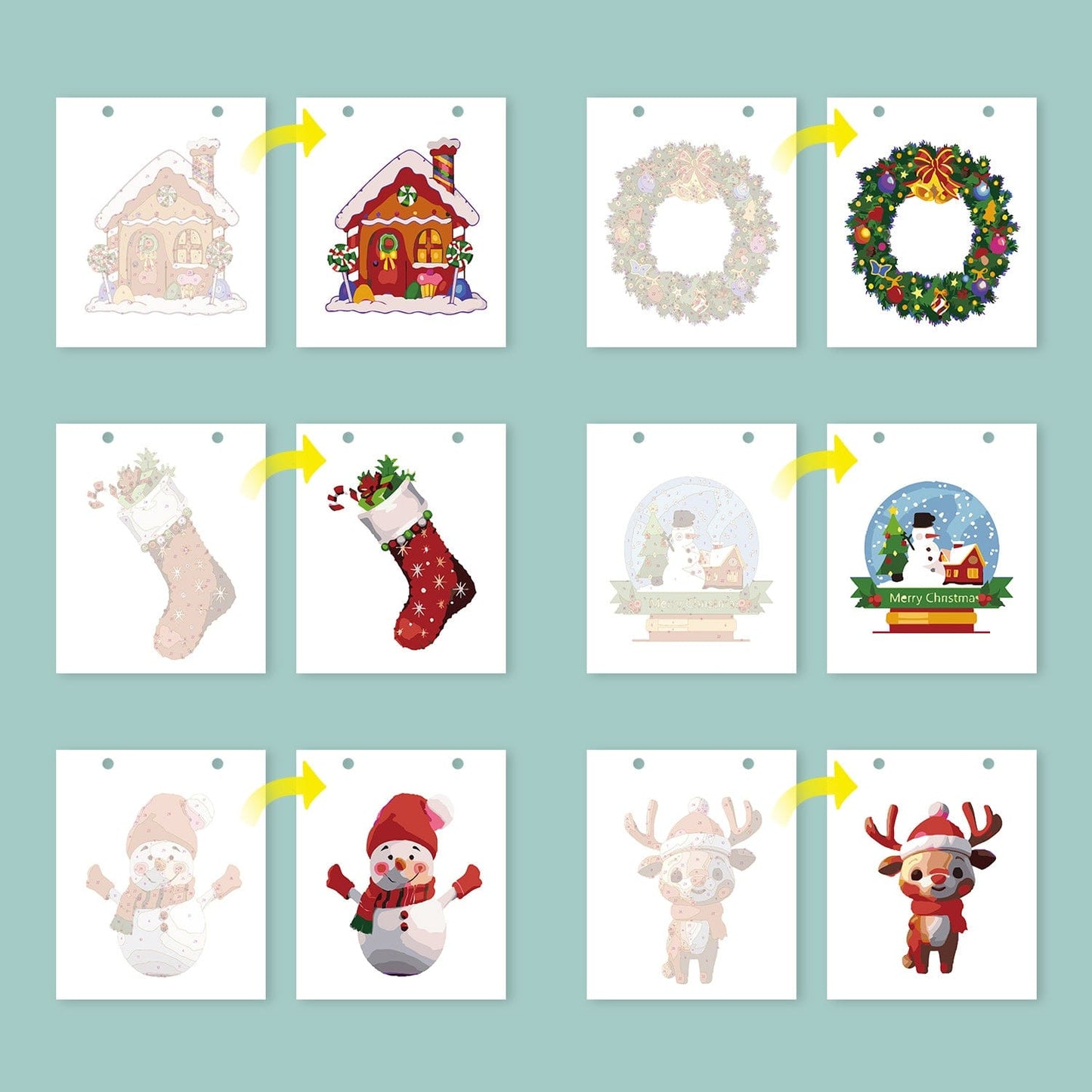 ColourMost™ 2026 Desk Calendar Series –  Christmas Carnival /Paint by Numbers(18.2cm x 22.5cm)