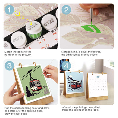 ColourMost™ 2027 Desk Calendar Series –  On the Move /Paint by Numbers(18.2cm x 22.5cm)