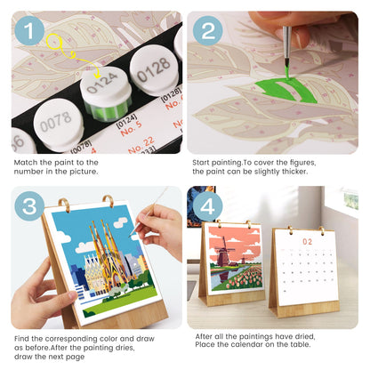 ColourMost™ 2027 Desk Calendar Series –  Wanderlust /Paint by Numbers(18.2cm x 22.5cm)