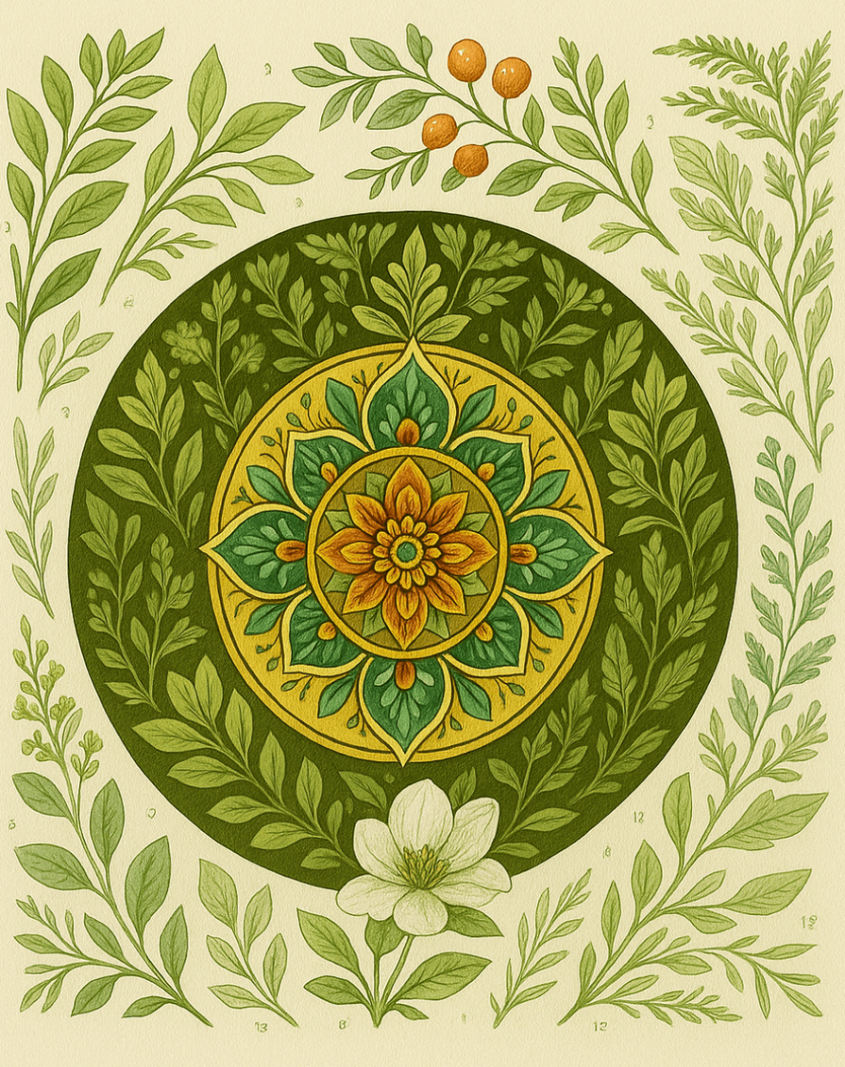"Serenity Mandalas" Series - Botanical P251104#01 | Original Paint by Numbers | Diamond Painting (16"x20" / 40x50cm)