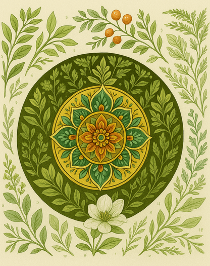 "Serenity Mandalas" Series - Botanical P251104#01 | Original Paint by Numbers | Diamond Painting (16"x20" / 40x50cm)