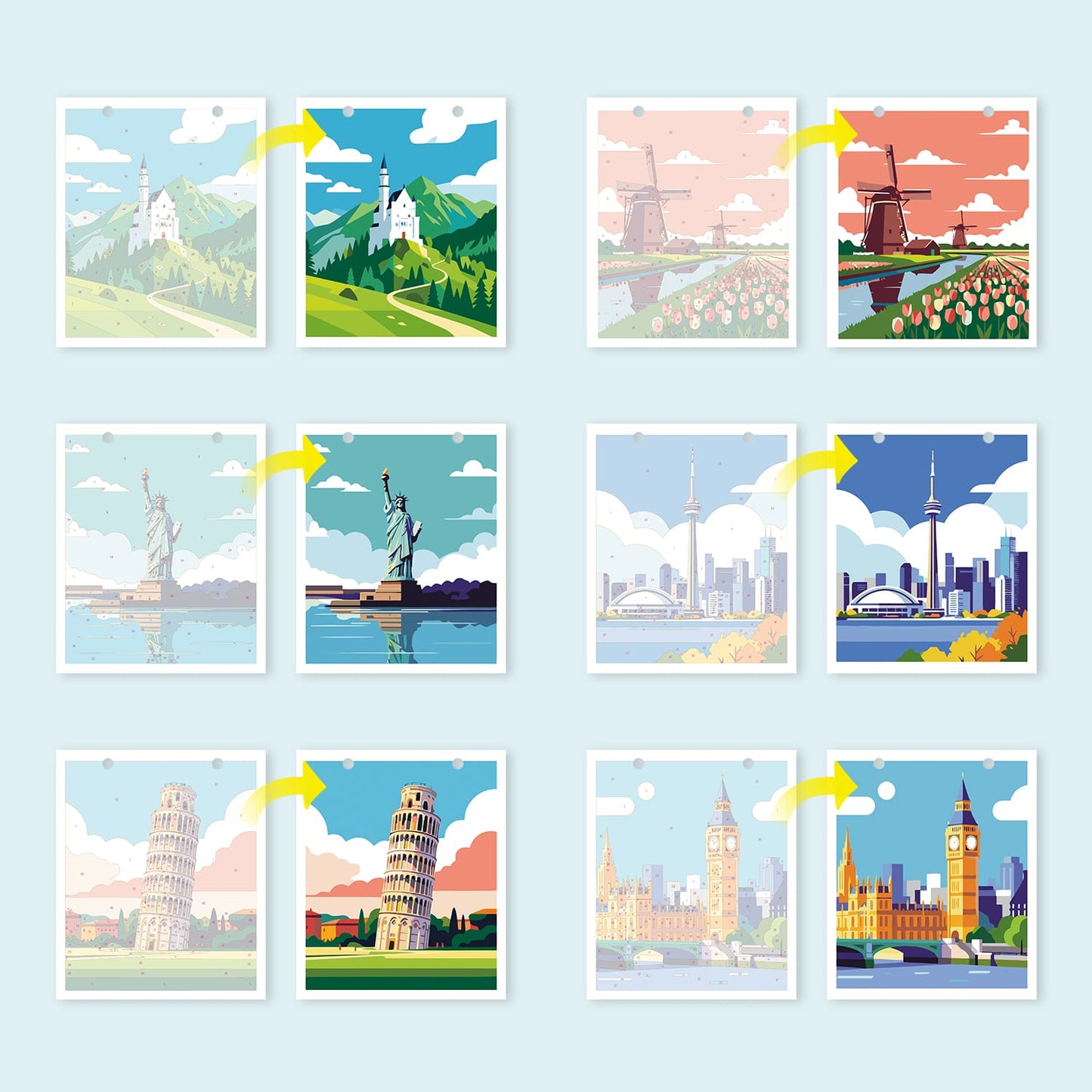 ColourMost™ 2027 Desk Calendar Series –  Wanderlust /Paint by Numbers(18.2cm x 22.5cm)