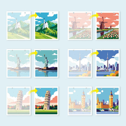 ColourMost™ 2027 Desk Calendar Series –  Wanderlust /Paint by Numbers(18.2cm x 22.5cm)