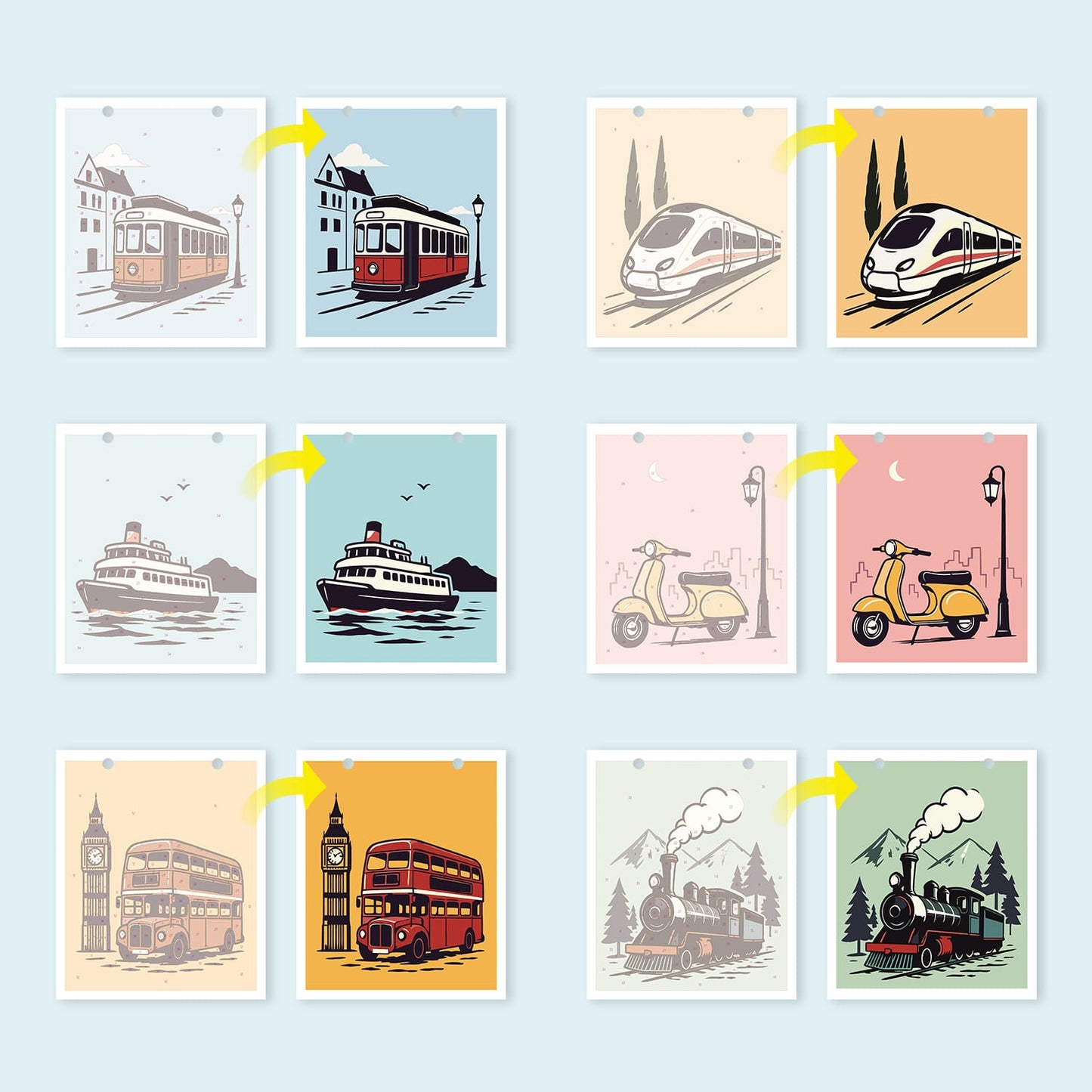 ColourMost™ 2027 Desk Calendar Series –  On the Move /Paint by Numbers(18.2cm x 22.5cm)