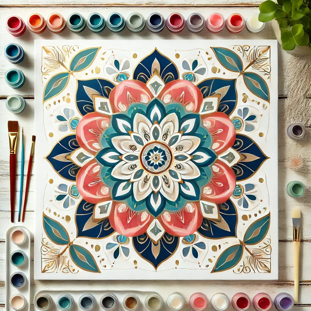 "Serenity Mandalas" Series by ColourMost™ #05 | Original Paint by Numbers (16"x16" / 40x40cm)