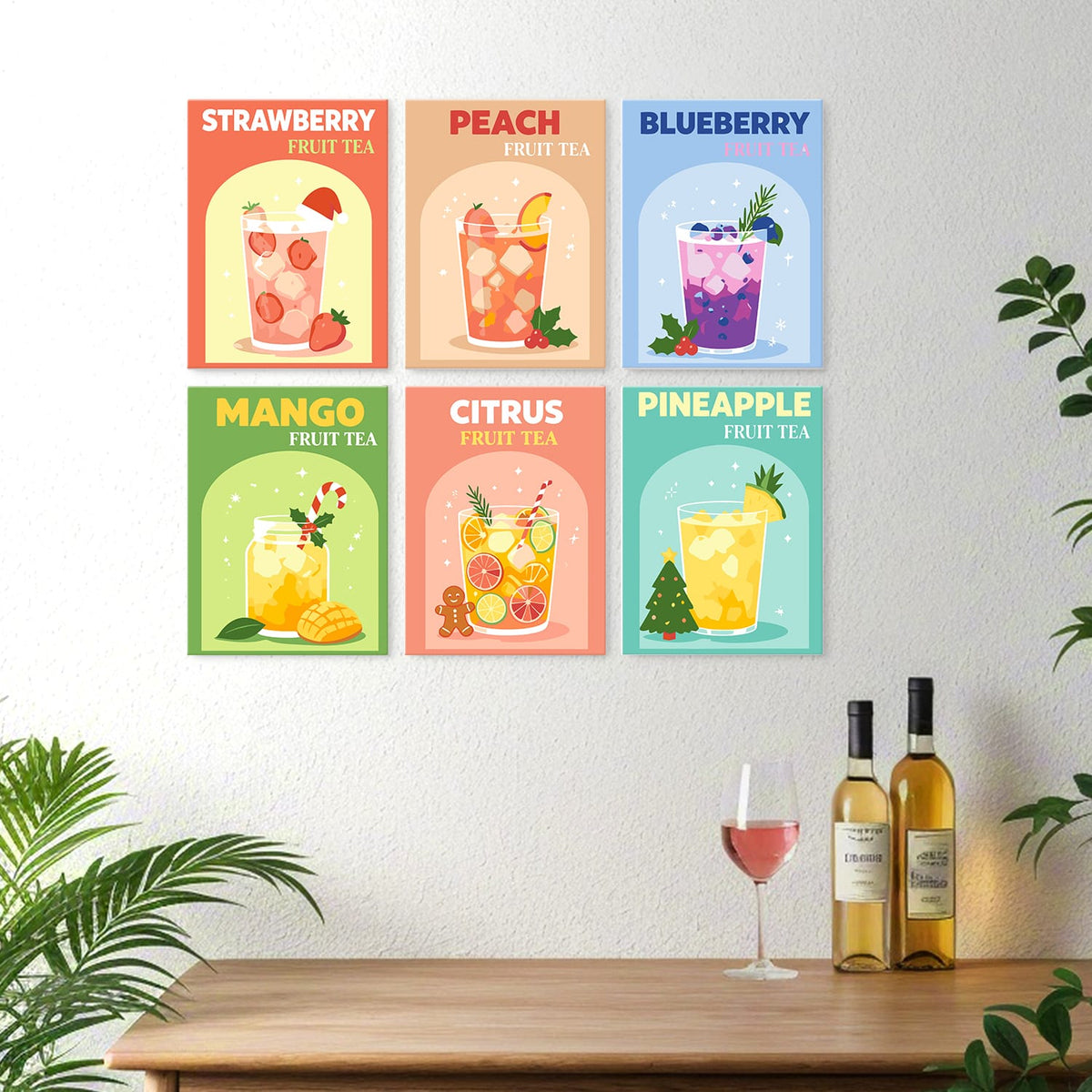Mini Paint by Numbers Kit - Fruity Sips ｜6 Canvas Panels