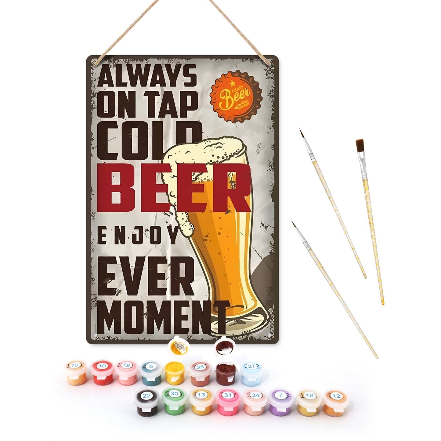 ColourMost™ Metal Bar/Posters Art Paint By Numbers- Always on Tap #08 (20x30cm /7.8"x11.8"）