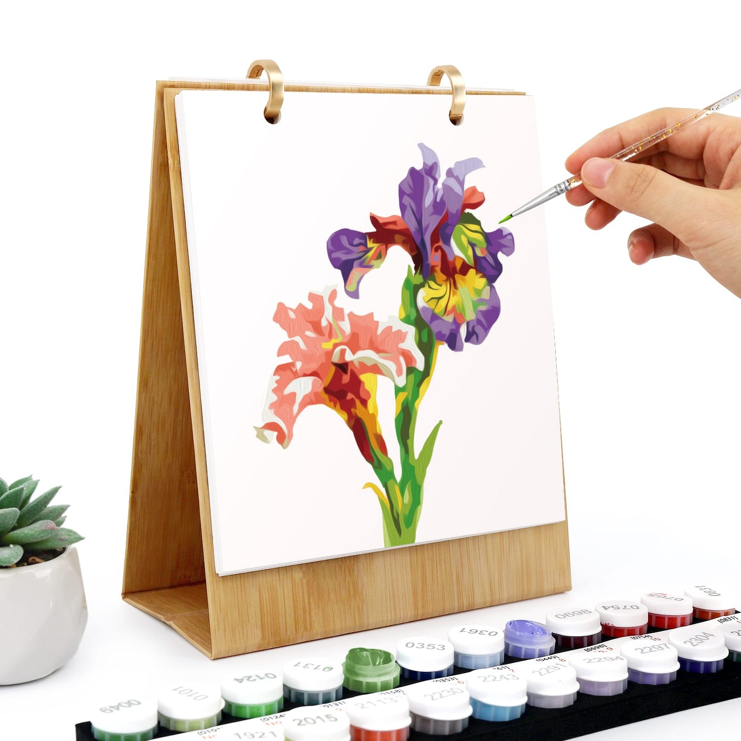 ColourMost™ 2027 Desk Calendar Series –  Flowers /Paint by Numbers(18.2cm x 22.5cm)