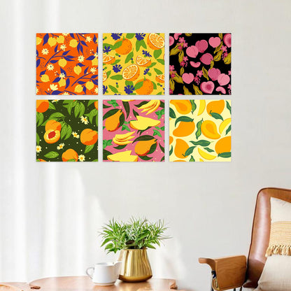 Mini Paint by Numbers Kit - Fruitful Blooms ｜6 Canvas Panels