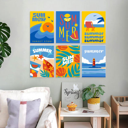 Mini Paint by Numbers Kit - Endless Summer ｜6 Canvas Panels