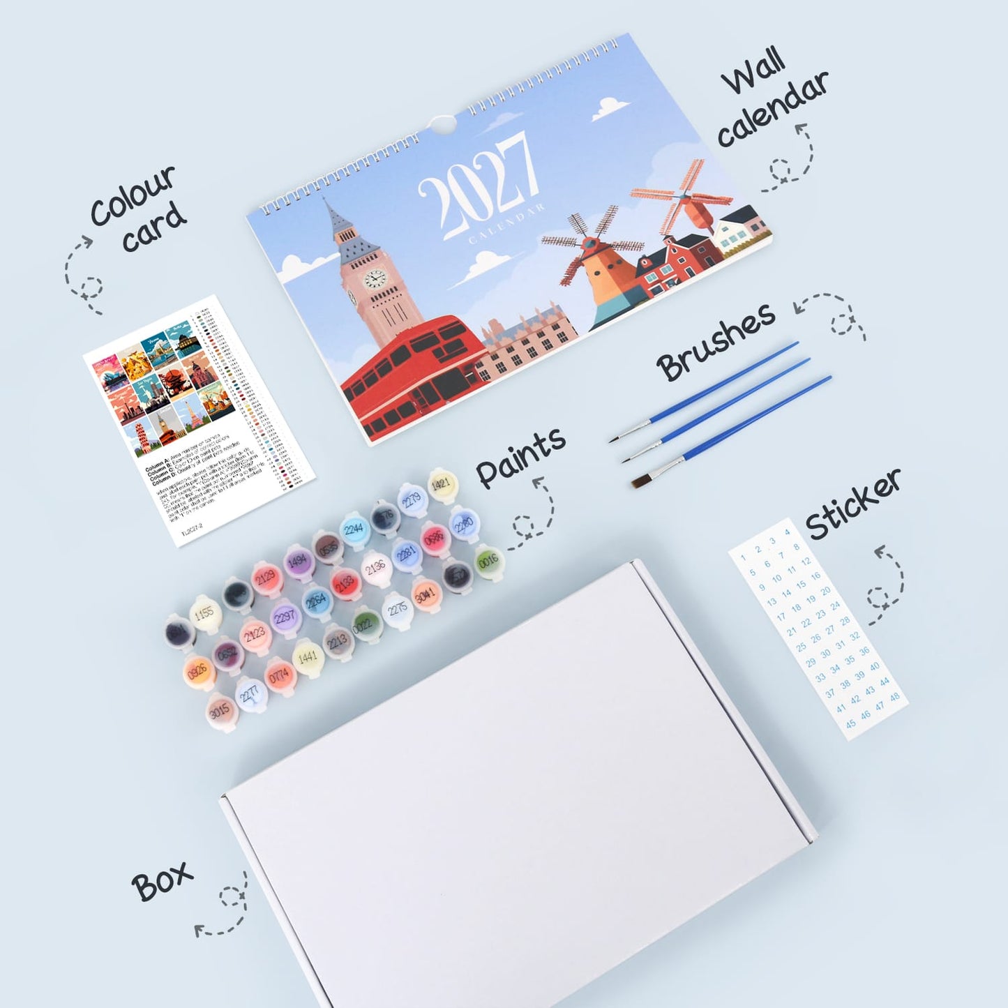 ColourMost™ 2027 Calendar Series – World Scenic Spots / Paint by Numbers(28.3cm x 21cm)