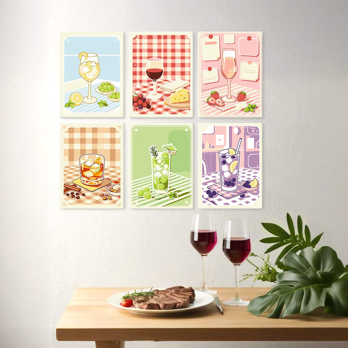 Mini Paint by Numbers Kit - Sip & Chill ｜6 Canvas Panels