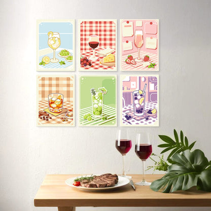 Mini Paint by Numbers Kit - Sip & Chill ｜6 Canvas Panels