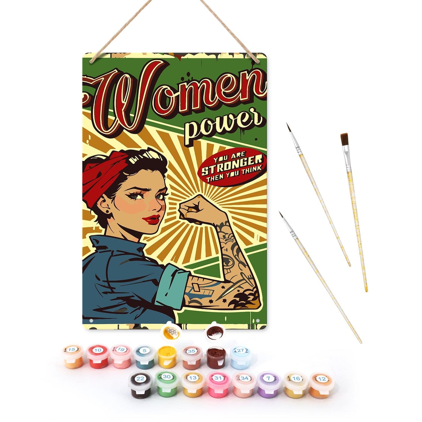 ColourMost™ Metal Bar/Posters Art Paint By Numbers- Women Power #20 (20x30cm /7.8"x11.8"）