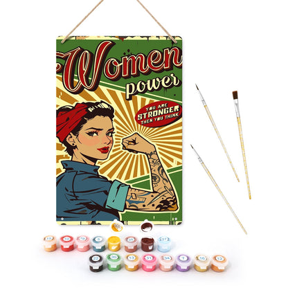 ColourMost™ Metal Bar/Posters Art Paint By Numbers- Women Power #20 (20x30cm /7.8"x11.8"）