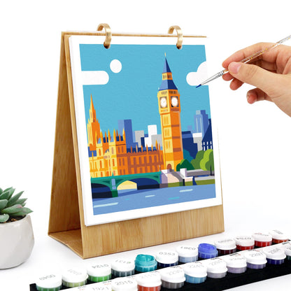 ColourMost™ 2027 Desk Calendar Series –  Wanderlust /Paint by Numbers(18.2cm x 22.5cm)