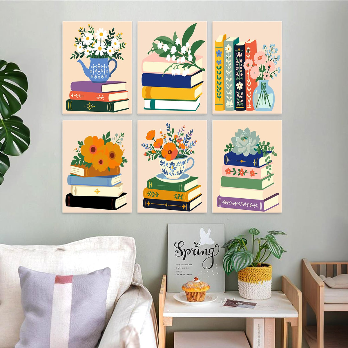 Mini Paint by Numbers Kit – Bloom & Books | 6 Canvas Panels