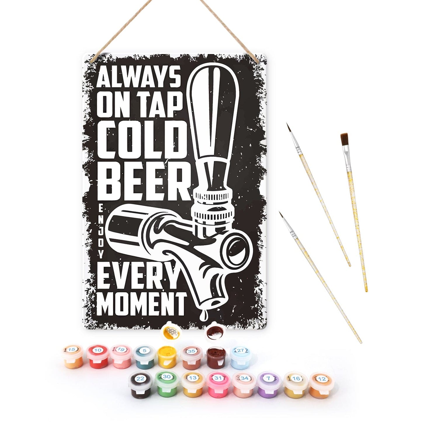 ColourMost™ Metal Bar/Posters Art Paint By Numbers- Cold Beer On Tap #07 (20x30cm /7.8"x11.8"）