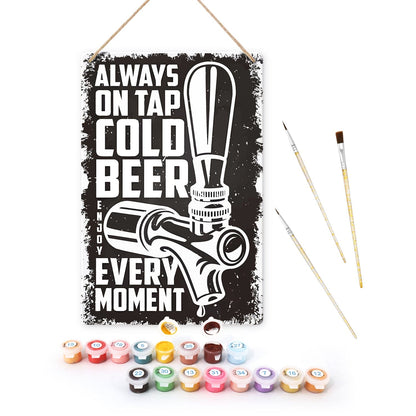 ColourMost™ Metal Bar/Posters Art Paint By Numbers- Cold Beer On Tap #07 (20x30cm /7.8"x11.8"）