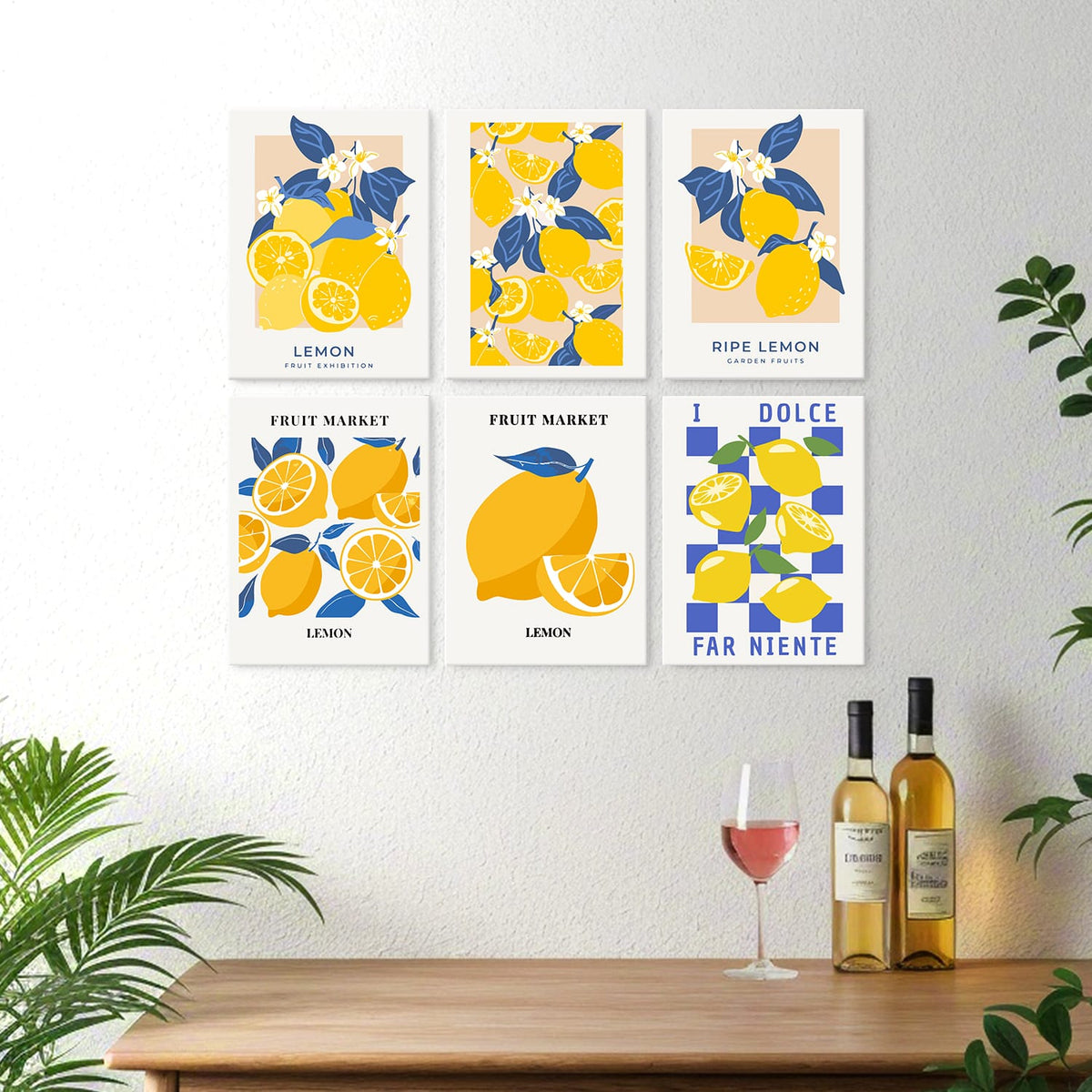 Mini Paint by Numbers Kit - Lemon Dolce ｜6 Canvas Panels