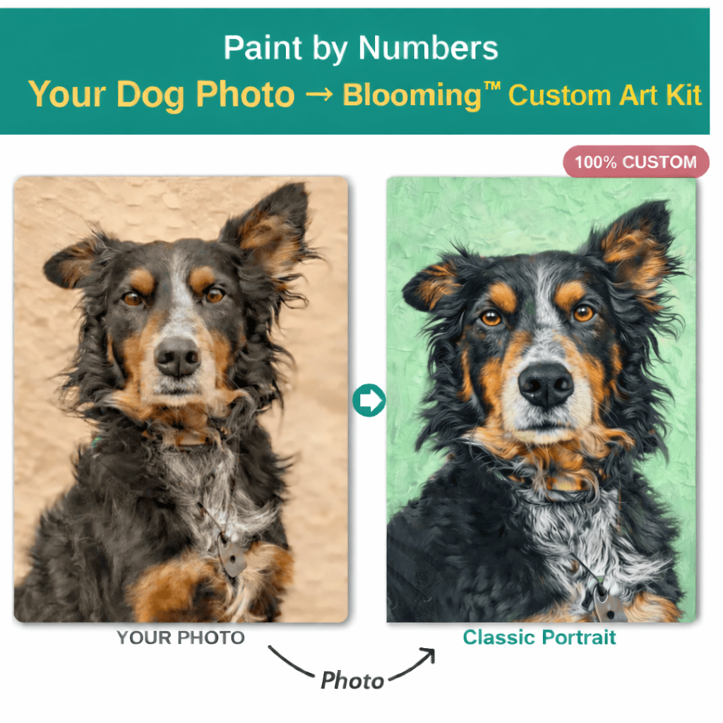 "Classic Pets" Custom Pet Paint by Numbers Kit | Upload Your Photo