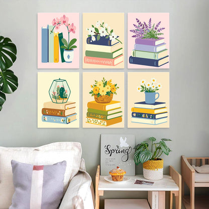 Mini Paint by Numbers Kit - Quiet Blooms ｜6 Canvas Panels