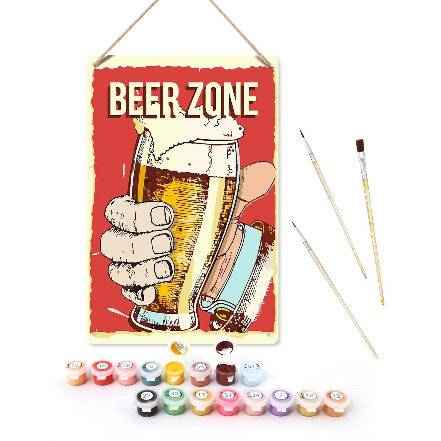 ColourMost™ Metal Bar/Posters Art Paint By Numbers- Beer Zone Cheers #03 (20x30cm /7.8"x11.8"）
