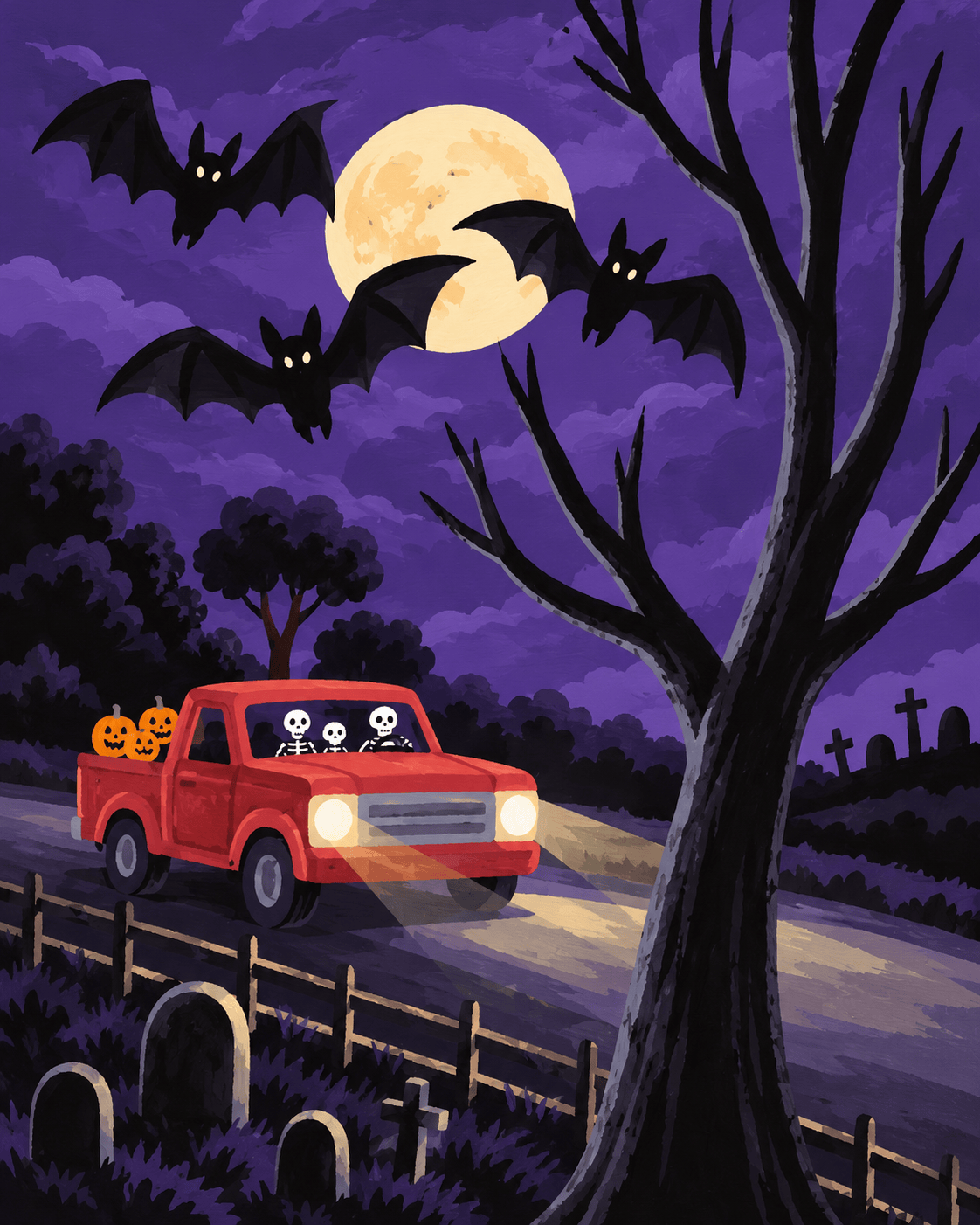 Moonlit Halloween Ride | Paint by Numbers (16"x20" / 40x50cm)