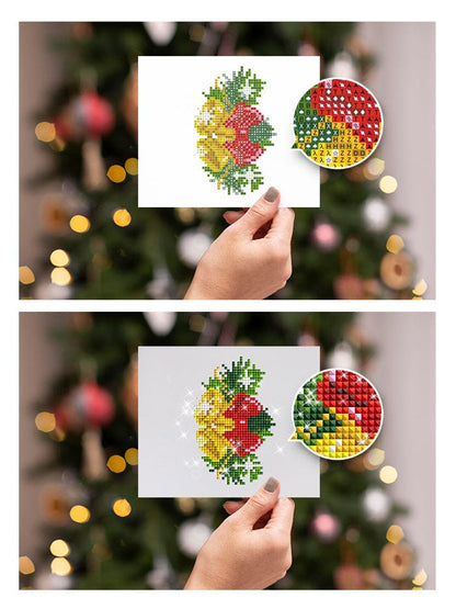 ColourMost™ Mini Diamond Painting Series #09: 'Christmas Cheer 3' - Frameless 12-in-1 Set (6"x7" / 15x18cm)