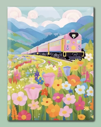 "Floral Train Ride" Series  | 🎨 Paint by Numbers | 💎 Diamond Painting (16"x20" / 40x50cm)