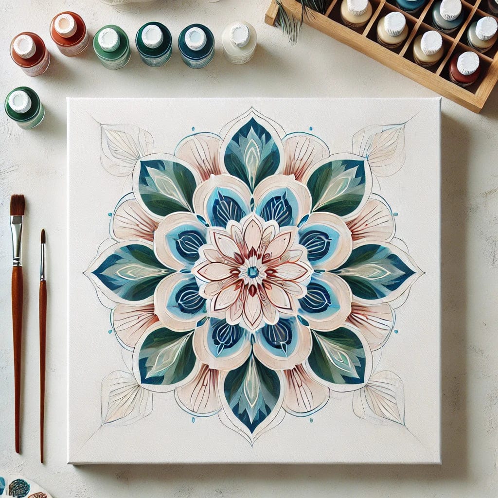 "Serenity Mandalas" Series by ColourMost™ #12 | Original Paint by Numbers (16"x16" / 40x40cm)