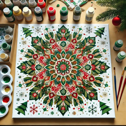 "Serenity Mandalas" Series by ColourMost™ - Christmas #01 | Original Paint by Numbers (16"x16" / 40x40cm)